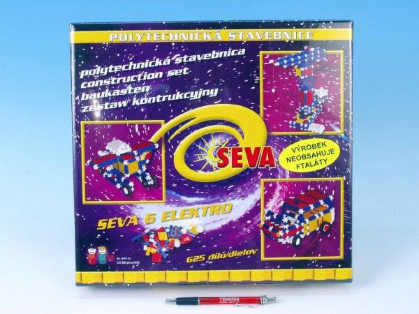 Stavebnice Seva 6 Elektro plast 673ks v karbici 35x33x8cm - obrázek 1