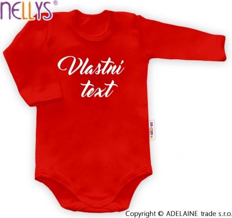 Baby Dejna Body s vlastním textem - červené, 62-92 - obrázek 1