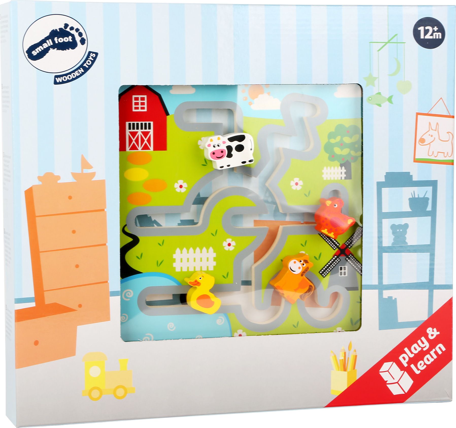 SMALL FOOT BY LEGLER Small Foot Dřevěné posuvné puzzle Farma - obrázek 2
