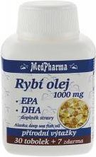 Medpharma Rybí olej 1000 mg + EPA + DHA 37 tobolek - obrázek 1