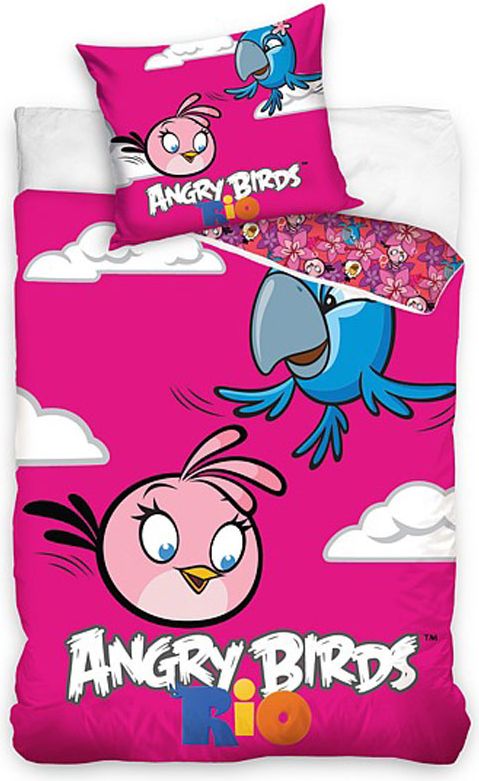 Carbotex Povlečení Angry Birds Rio Stella a Perla bavlna 140/200, 70/80cm - obrázek 1