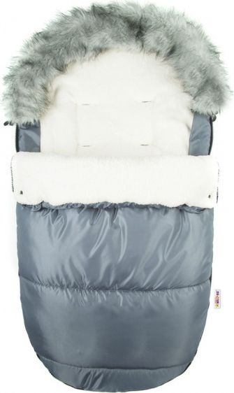 Baby Nellys Fusák Delux Baby Nellys ® s kožešinkou 105x50cm - grafit - obrázek 1