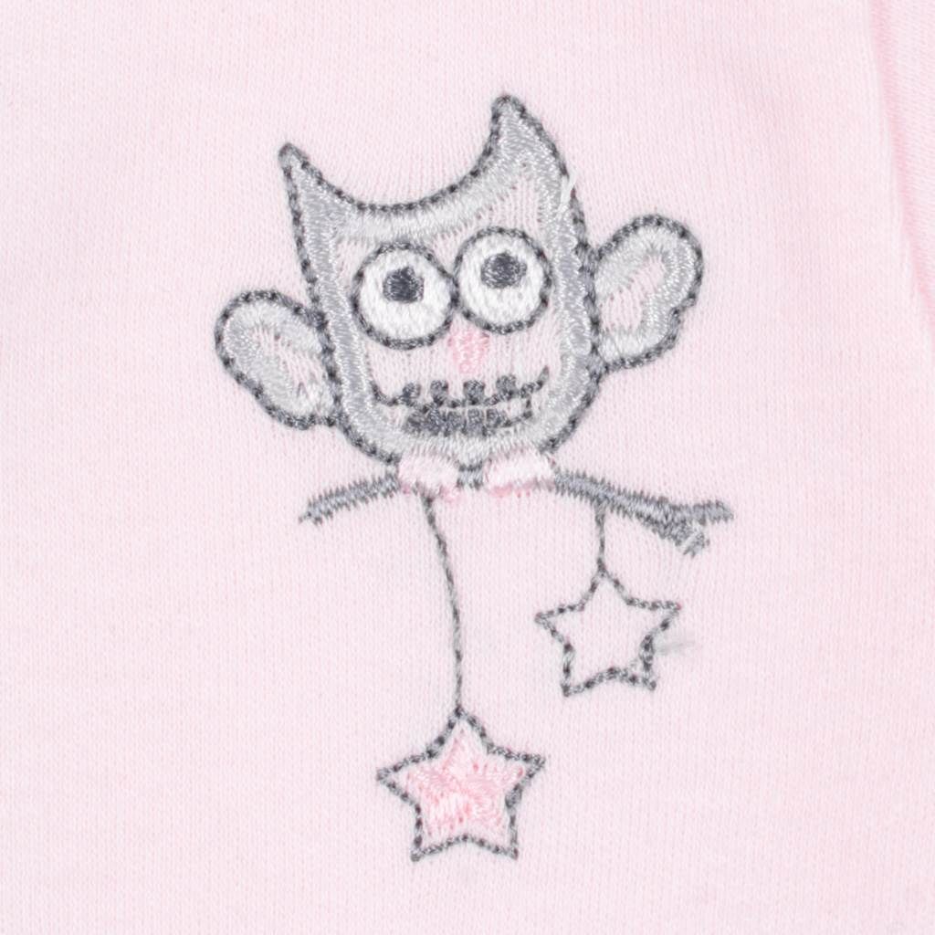 Kojenecké celorozepínací body New Baby Owl růžové 68 (4-6m) - obrázek 2