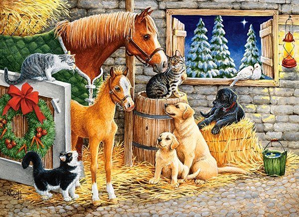 CASTORLAND Puzzle Setkání přátel ve stáji 300 dílků - obrázek 1