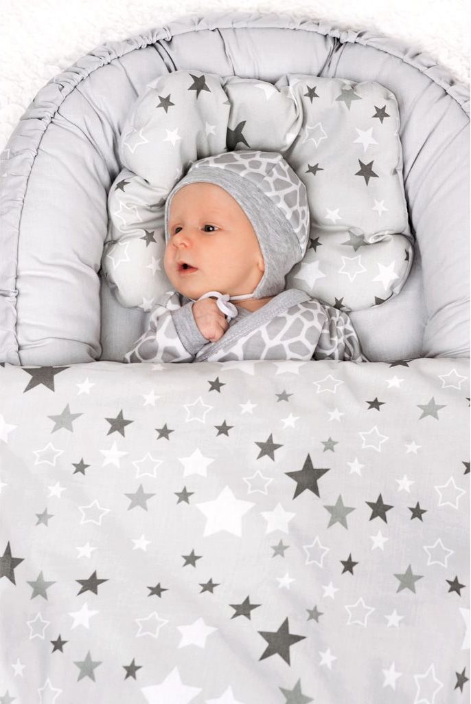 Luxusní hnízdečko s peřinkami pro miminko New Baby hvězdičky hnědé - obrázek 3