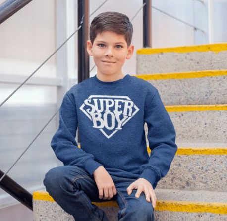 KIDSBEE Super dětská klučičí mikina Super Boy - tm. modrá, Velikost koj. oblečení 122 - obrázek 1