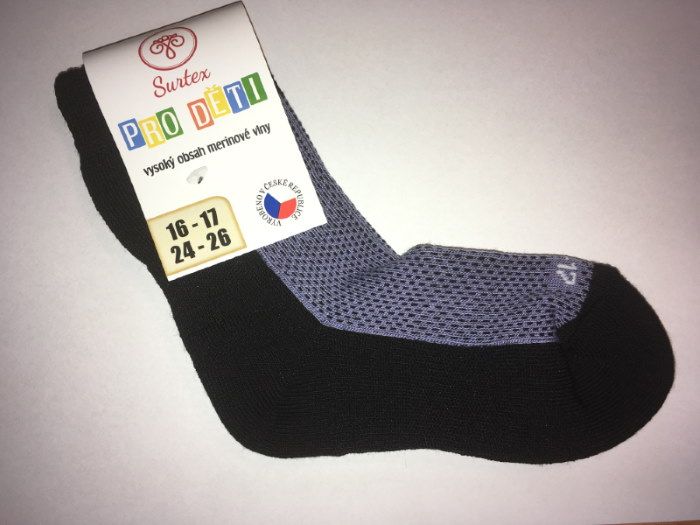 Surtex froté ponožky 80% merino - fialové 30-33 200-210 - obrázek 1