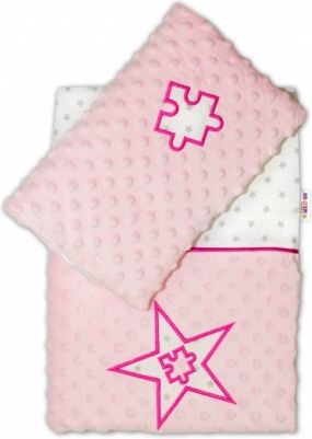 Sada do kočárku Mini Stars s Minky - růžová - obrázek 1