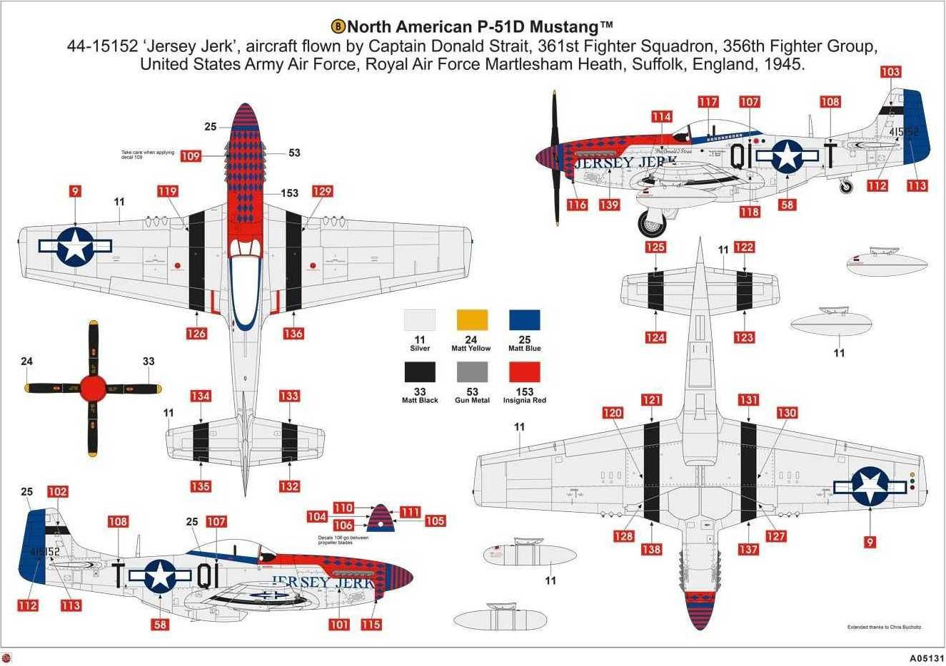 AIRFIX Classic Kit letadlo A05131 - North American P51-D Mustang (1:48) - nová forma - obrázek 5