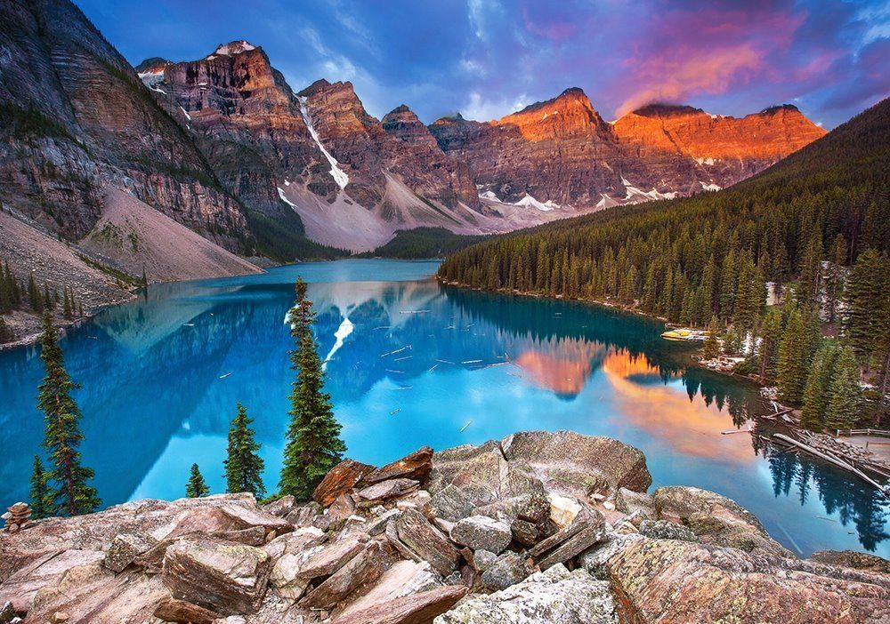 CASTORLAND Puzzle Svítání u Moraine Lake, Kanada 500 dílků - obrázek 1