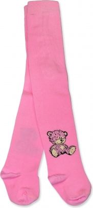Bavlněné punčocháče Baby Nellys ® - Sweet Teddy - sv. růžové, vel. 104/110 - obrázek 1