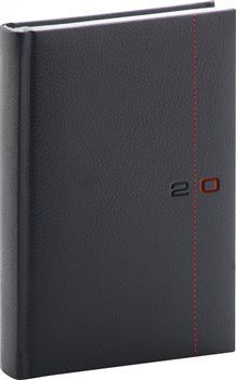 Denní diář Tailor 2020, černočervený, 15 × 21 cm - obrázek 1