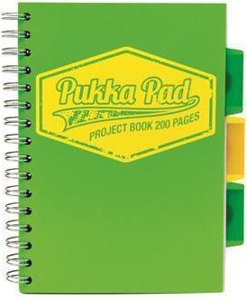 Blok "Project book Neon", zelená, A5, čtverečkovaný, 100 listů, spirálová vazba, PUKKA PAD - obrázek 1