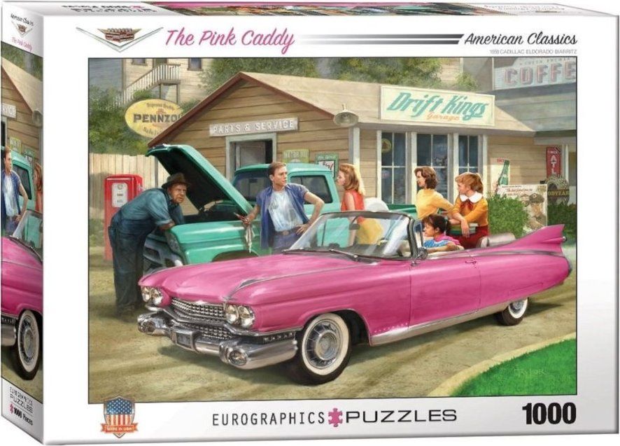 EUROGRAPHICS Puzzle Růžový cadillac 1000 dílků - obrázek 1