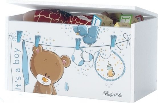 BabyBoo Box na hračky, truhla Medívek Ouško sm. modré s bílou, D19 - obrázek 1