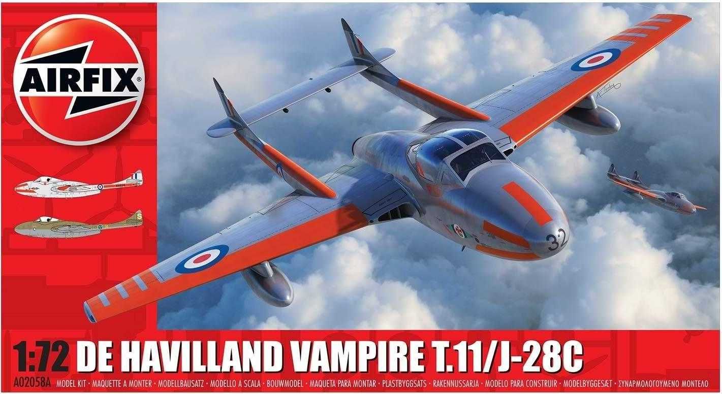 AIRFIX Classic Kit letadlo A02058A - deHavilland Vampire T.11 / J-28C (1:72) - obrázek 4