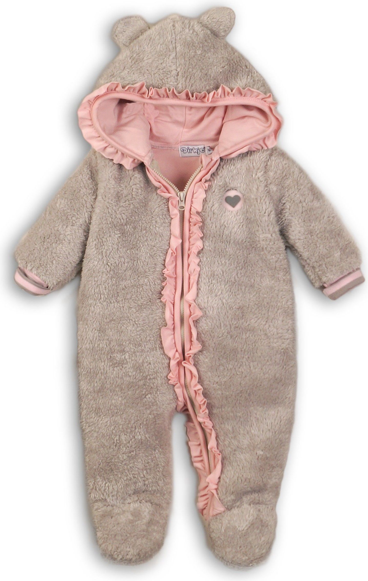 DIRKJE Overal s kapucí B-SO SOFT OUTSIDE 56 Grey - Pink - obrázek 1