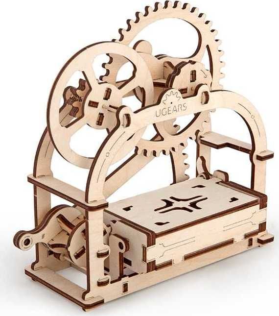 Ugears 3D dřevěné mechanické puzzle Box na vizitky - obrázek 2
