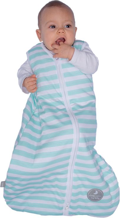 Natulino dětský zimní spací pytel pro miminko, MINT STRIPES / WHITE, 3vrstvý, M (6 - 12 měsíců), Zateplený - obrázek 2