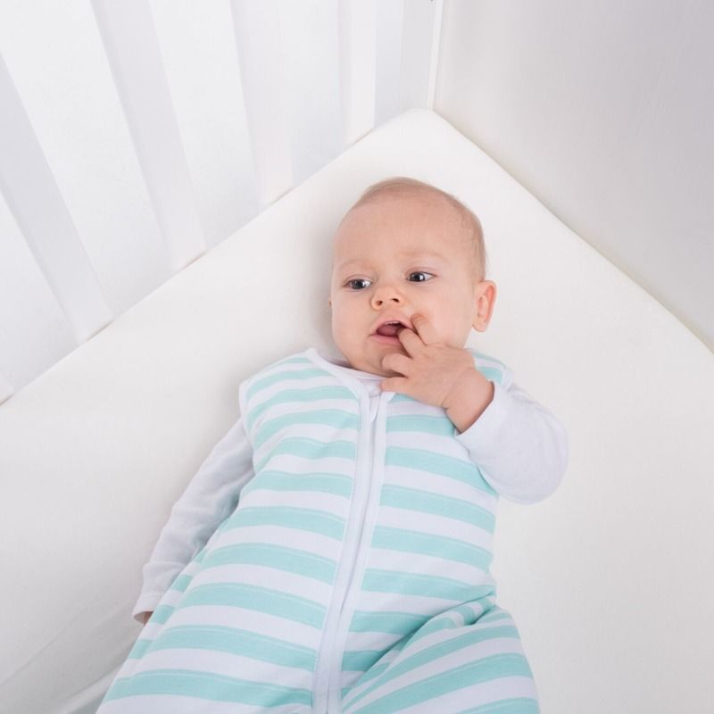 Natulino dětský zimní spací pytel pro miminko, MINT STRIPES / WHITE, 3vrstvý, M (6 - 12 měsíců), Zateplený - obrázek 5