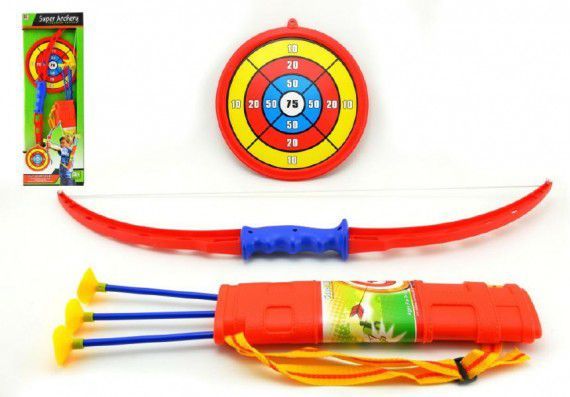 Bambilon Luk 71cm +3 šípy v pouzdře + terč plast v krabici - obrázek 1