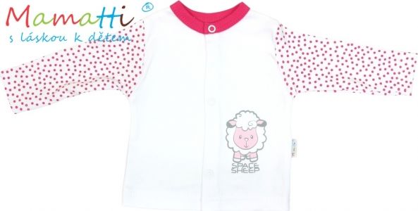 Bavlněná košilka Mamatti - SHEEP - bílá/červené puntíky - obrázek 1