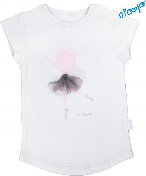 Nicol Dětské bavlněné tričko Nicol, Baletka - krátký rukáv, šedé, vel. 110 110 (4-5r) - obrázek 1