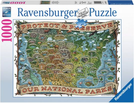 RAVENSBURGER Puzzle Americké národní parky 1000 dílků - obrázek 1