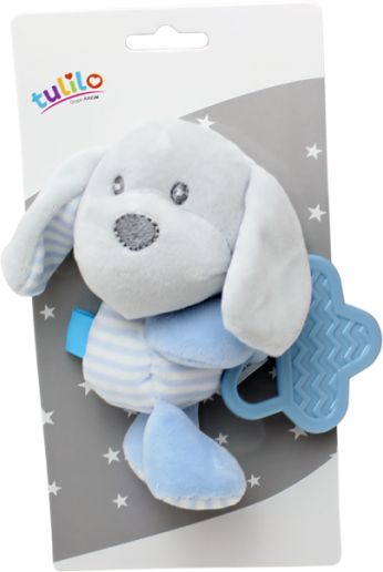 Tulilo Plyšová hračka Tulilo s kousátkem Pejsek, 16 cm - modrý - obrázek 1