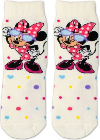 DISNEY Bavlněné ponožky Disney Minnie s brýlemi - smetanové, vel. 27/30 27-30 vel. ponožek - obrázek 2