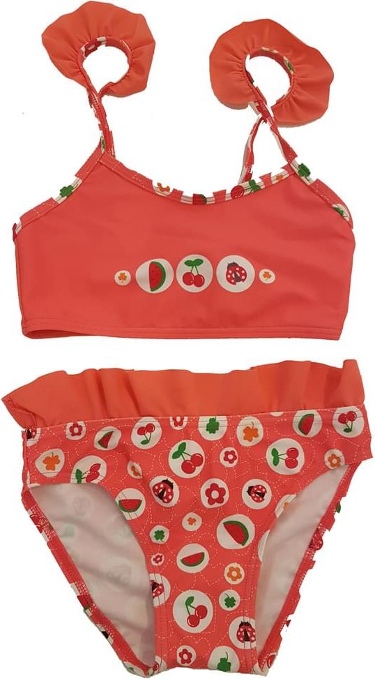 Dívčí dvoudílné plavky s volánky EleMar - Coral Pink Fruit 110 - obrázek 1