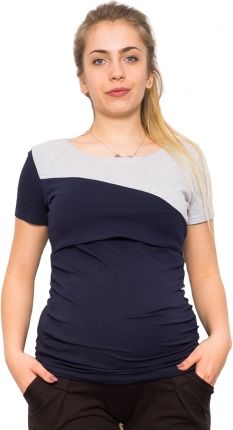 Be MaaMaa Těhotenské a kojící triko Jane - granát/šedá, vel. S - obrázek 1