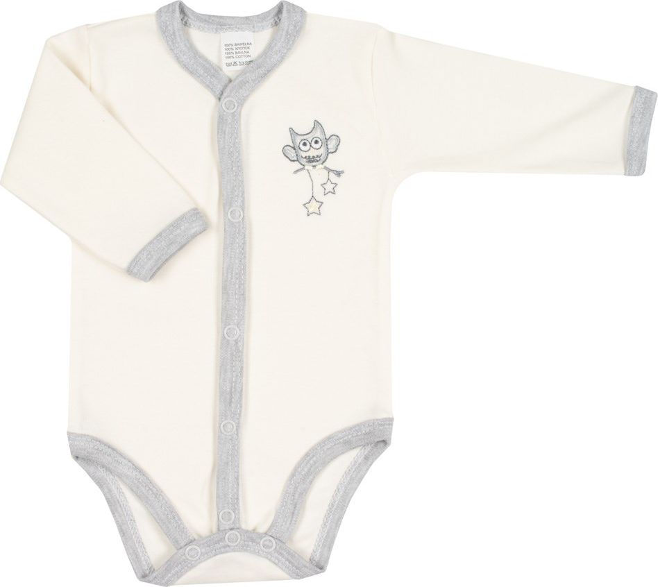 Kojenecké celorozepínací body New Baby Owl béžové 50 - obrázek 1