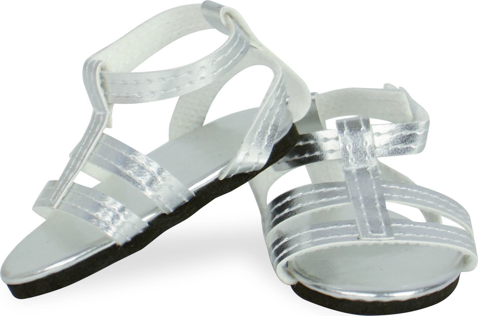 Petitcollin Sandálky stříbrné (pro panenky 39-48 cm) - obrázek 1