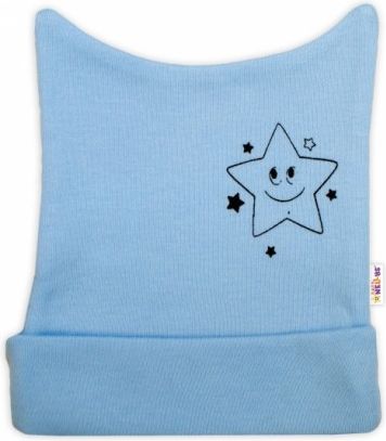 Novorozenecká čepička Baby Nellys, Baby Little Star - modrá, Velikost koj. oblečení 50 (0-1m) - obrázek 1