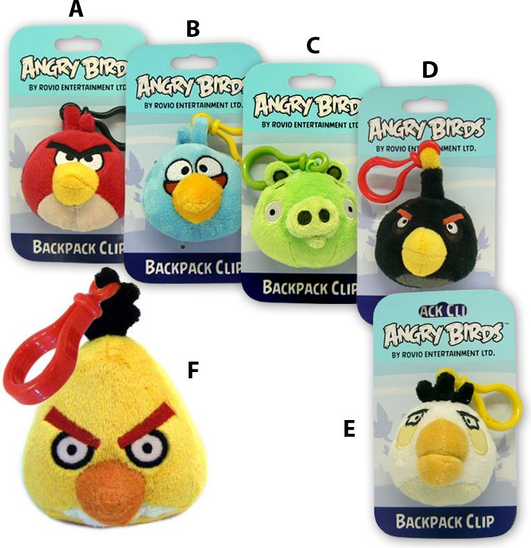 Angry Birds - Plyšová klíčenka 6cm - obrázek 1
