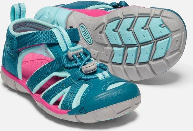 Keen Dětské sandály SEACAMP II CNX JR, deep lagoon/bright pink tyrkysová 34 - obrázek 3