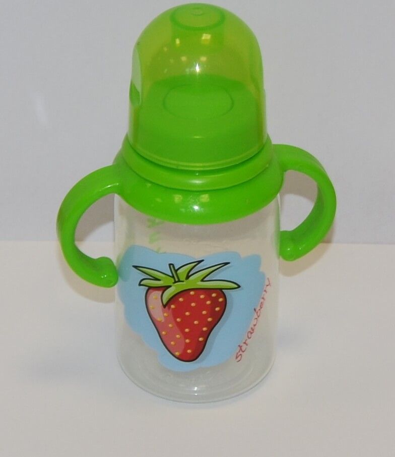 Dětská láhev Akuku 125 ml zelená s obrázkem a úchyty - obrázek 1