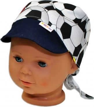 Baby Nellys Šátek na zavazování s kšiltem, vel. 44-46 - Fotbal - obrázek 1