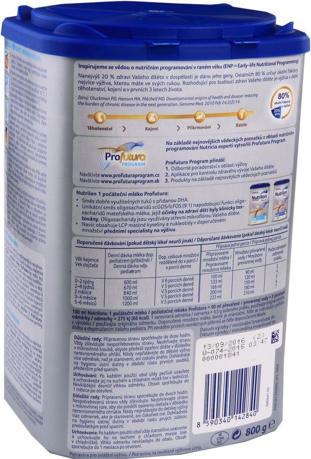 Nutrilon 1 Profutura 800g - obrázek 2