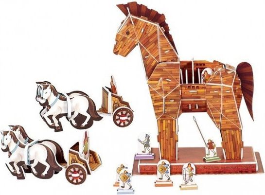 MAGIC PUZZLE 3D puzzle Trojský kůň s bojovníky 97 dílků - obrázek 1