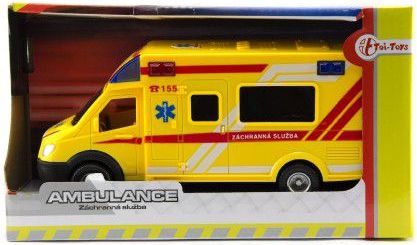 Teddies Auto ambulance záchranáři plast 18cm na setrvačník český design v krabičce - obrázek 2