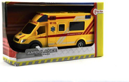 Teddies Auto ambulance záchranáři plast 18cm na setrvačník český design v krabičce - obrázek 3