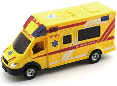 Teddies Auto ambulance záchranáři plast 18cm na setrvačník český design v krabičce - obrázek 4