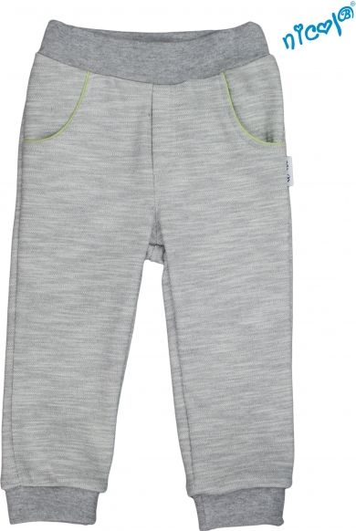 Nicol Kojenecké bavlněné tepláky, kalhoty Nicol, Boy - šedé, vel. 68 68 (4-6m) - obrázek 1