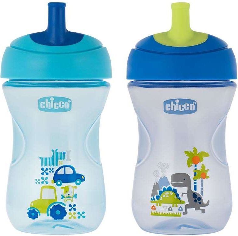 CHICCO Hrneček Pokročilý s brčkem 266 ml, tyrkysový 12m+ - obrázek 1