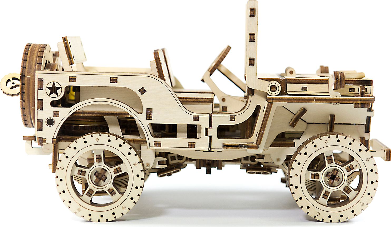 Wooden.city Wooden City 3D mechanické puzzle - Jeep 4x4 - obrázek 7