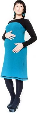 Be MaaMaa Těhotenské šaty/tunika PARIS - tyrkys - obrázek 1