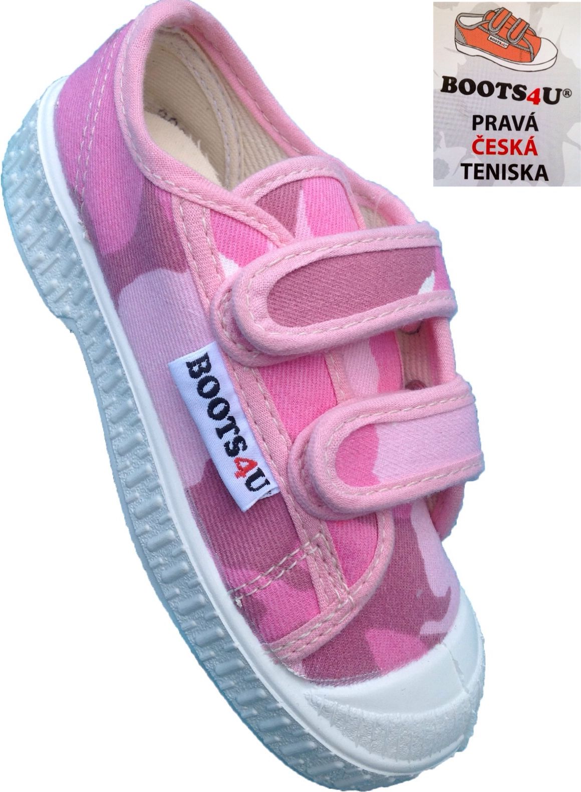 Tenisky maskáčové-růžová BOOTS4U Velikost: 35 - obrázek 1