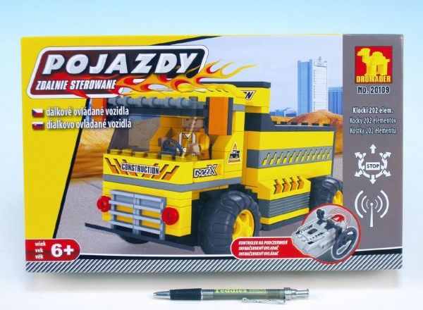 Stavebnice Dromader Auto RC stavební 20109 na vysílačku na baterie 202ks v krabici 34x21x7cm - obrázek 1